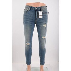 Gap 1969 Womans Denim Jeans Size 28 short Blue Distressed True Skinny NWT